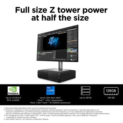 HP Z2 G9 Intel® Core™ i7 i7-14700K 32 GB DDR5-SDRAM 1 TB SSD Windows 11 Pro SFF Workstation AI Workstation Black