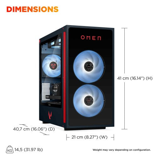 HP OMEN 35L Gaming GT16-0120na Intel® Core™ i7 i7-14700F 32 GB DDR5-SDRAM 1 TB SSD NVIDIA GeForce RTX 5060 Windows 11 Home Tower PC AI PC Black