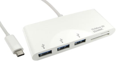 Cables Direct USB3C-HUB3CR laptop dock/port replicator USB 3.2 Gen 1 (3.1 Gen 1) Type-A White