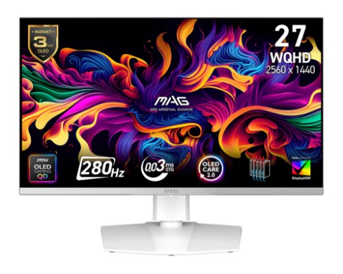 MSI MAG 272QPW QD-OLED X28 computer monitor 67.3 cm (26.5") 2560 x 1440 pixels Wide Quad HD White