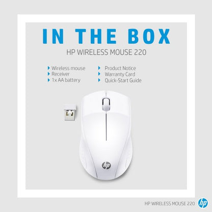 HP Wireless Mouse 220 (Snow White)