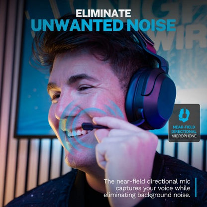 JLab Nightfall Headset Wireless Head-band Gaming USB Type-C Bluetooth Black