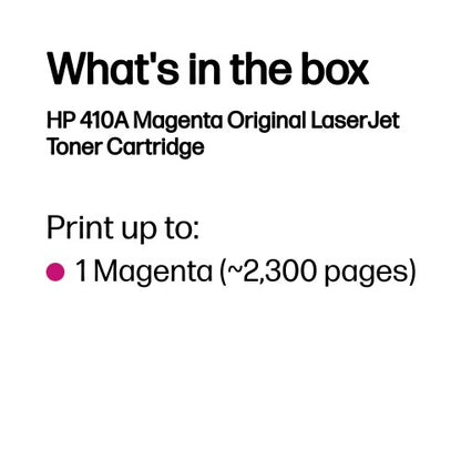 HP CF413A/410A Toner cartridge magenta, 2.3K pages ISO/IEC 19798 for HP Pro M 452