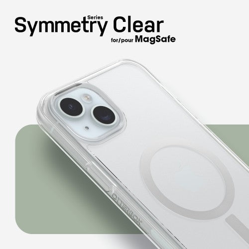 OtterBox Symmetry Series for MagSafe for iPhone 15 Plus, Clear