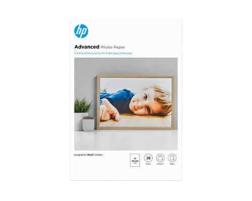 HP Advanced Photo Paper, Glossy, 250 g/m2, A3 (297 x 420 mm), 20 sheets