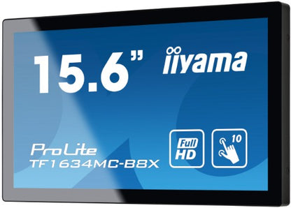iiyama ProLite TF1634MC-B8X computer monitor 39.6 cm (15.6") 1920 x 1080 pixels Full HD LED Touchscreen Multi-user Black