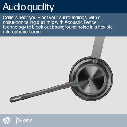 HP Poly Voyager 4320 Microsoft Teams Certified Headset +BT700 dongle +Charging Stand