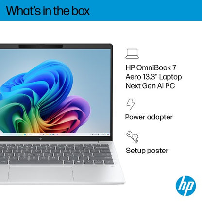 HP OmniBook 7 Aero 13-bg1003na Copilot+ PC AMD Ryzen AI 5 340 Laptop 33.8 cm (13.3") 2K 16 GB LPDDR5x-SDRAM 1 TB SSD Wi-Fi 6 (802.11ax) Windows 11 Home Silver
