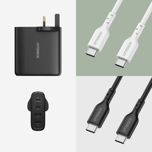 OtterBox Standard UK Wall Charger 100W - 2X USB-C + 2X USB-A USB-PD