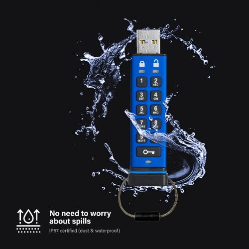 iStorage datAshur PRO 8 GB | Secure Flash Drive | FIPS 140-2 Level 3 Certified| NLNCSA DEP-V Certified | NATO Restricted Certified |AES-XTS 256-bit Hardware Encryption | PIN protected | Dust/Water Resistant