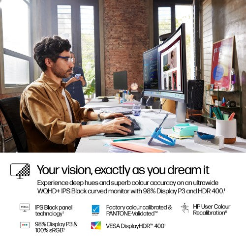 HP Series 7 Pro 37.5 inch WQHD+ Thunderbolt 4 Monitor - 738pu PVC Free