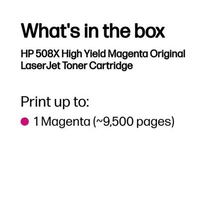 HP CF363X/508X Toner cartridge magenta, 9.5K pages ISO/IEC 19798 for HP CLJ M 552/E 55040