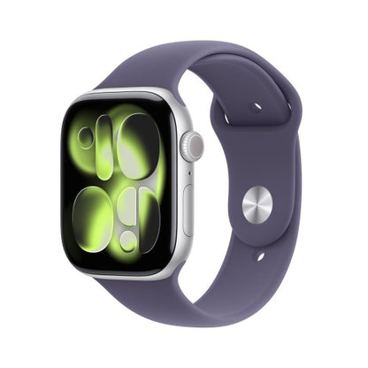 Apple Watch Series 11 GPS + Cellular 46mm Silver Aluminium Case with Purple Fog Sport Band - M/L