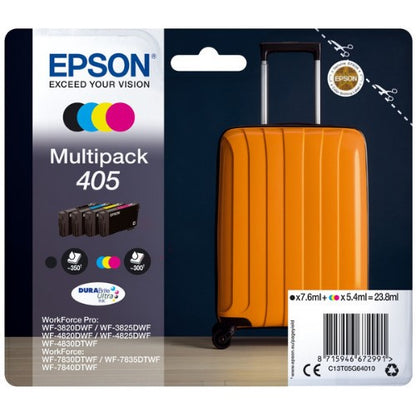Epson C13T05G64010/405 Ink cartridge multi pack Bk,C,M,Y, 4x1.25K pages 23.8ml 7,6ml + 3x5,4ml Pack=4 for Epson WF-3820/7830