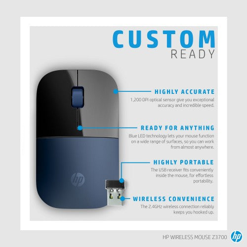 HP Z3700 Blue Wireless Mouse