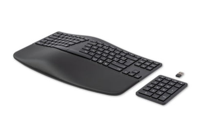 HP 960 Ergonomic Wireless keyboard Home RF Wireless + Bluetooth AZERTY Belgian Black
