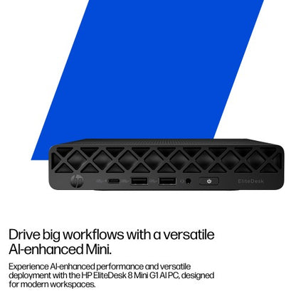 HP EliteDesk 8 Mini G1i AI Intel Core Ultra 9 285 64 GB DDR5-SDRAM 1 TB SSD Windows 11 Home Mini PC AI PC Black