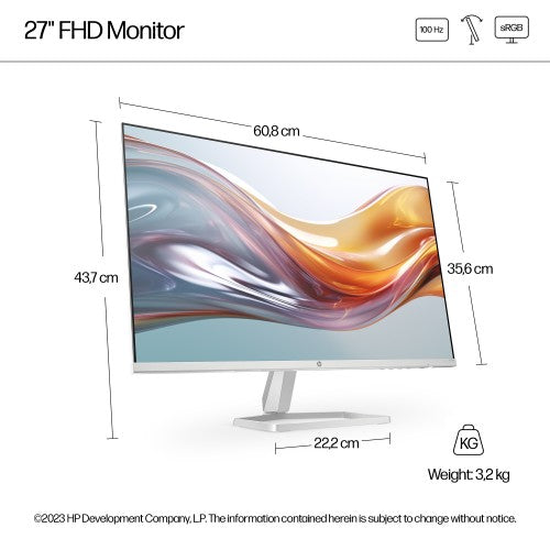 HP Series 5 27 inch FHD White Monitor - 527sw