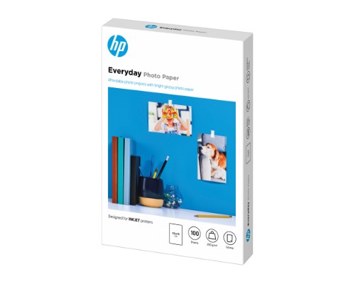 HP Everyday Photo Paper, Glossy, 200 g/m2, 10 x 15 cm (101 x 152 mm), 100 sheets