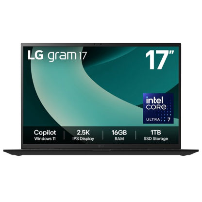 LG Gram 17Z90T-G 17" Hybrid AI Laptop - Intel® Core™ Ultra 7 255H, 1TB SSD, 16 GB RAM - Black - [2025]