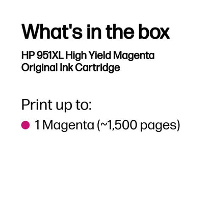 HP CN047AE/951XL Ink cartridge magenta high-capacity, 1.5K pages ISO/IEC 24711 17ml for HP OfficeJet Pro 8100/8610/8620