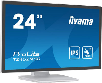 iiyama ProLite T2452MSC-W1 computer monitor 61 cm (24") 1920 x 1080 pixels Full HD LCD Touchscreen Multi-user White
