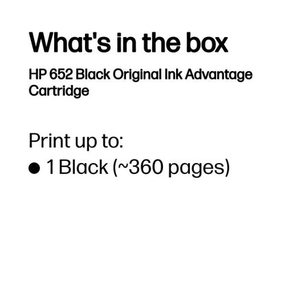 HP F6V25AE/652 Printhead cartridge black, 360 pages for HP DeskJet 3835