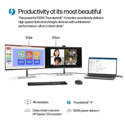 HP Series 7 Pro 27 inch 4K Conferencing Monitor - 727pm