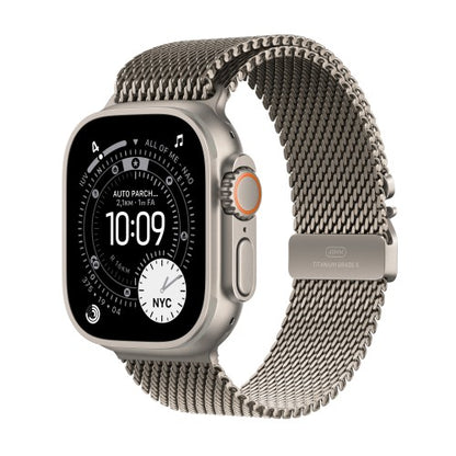 Apple Watch Ultra 3 GPS + Cellular 49mm Natural Titanium Case with Natural Titanium Milanese Loop - Small