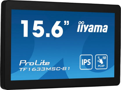 iiyama ProLite TF1633MSC-B1 computer monitor 39.6 cm (15.6") 1920 x 1080 pixels Full HD Touchscreen Black