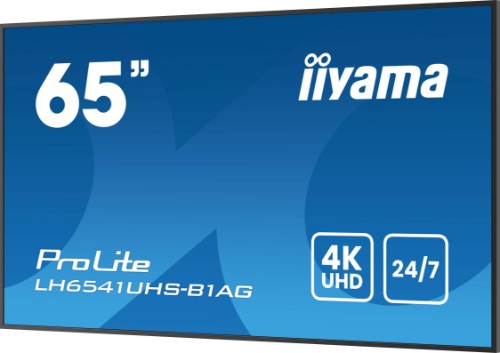 iiyama LH6541UHS-B1AG Signage Display 163.8 cm (64.5") LCD 500 cd/m² 4K Ultra HD Black 24/7