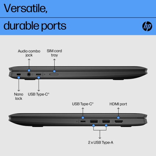HP Fortis G1i 14 inch Chromebook Intel® N N150 35.6 cm (14") Touchscreen Full HD 8 GB LPDDR5x-SDRAM Wi-Fi 6E (802.11ax) ChromeOS Black