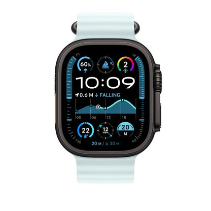 Apple 49mm Ice Blue Ocean Band - Black Titanium Finish