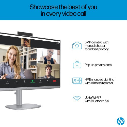 HP OmniStudio X 27-cs0002na Intel Core Ultra 5 125H 68.6 cm (27") 3840 x 2160 pixels All-in-One PC 16 GB DDR5-SDRAM 1 TB SSD Windows 11 Home Wi-Fi 7 (802.11be) AI PC Silver