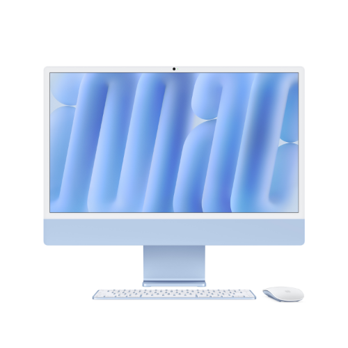 Apple iMac 24-inch with Retina 4.5K display: M4 chip with 10‑core CPU and 10‑core GPU, 24GB, 512GB SSD - Blue