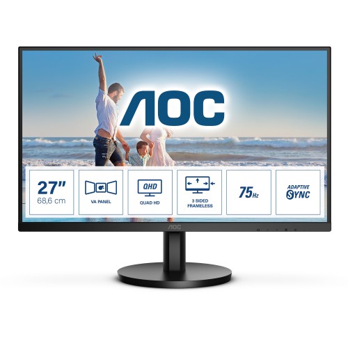 AOC Q27B3MA computer monitor 68.6 cm (27") 2560 x 1440 pixels Quad HD LED Black