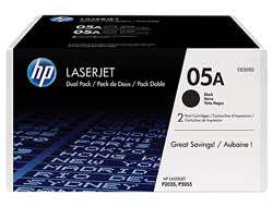 HP CE505D/05A Toner cartridge black twin pack, 2x2.3K pages ISO/IEC 19752 Pack=2 for HP LaserJet P 2035/2055