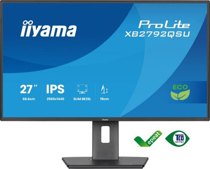 iiyama ProLite XB2792QSU-B1 computer monitor 68.6 cm (27") 2560 x 1440 pixels Quad HD Black