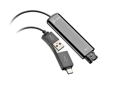 HP Poly DA75 USB to QD Black Adapter TAA