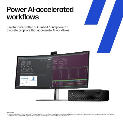 HP Z2 G1i Intel Core Ultra 7 265 32 GB DDR5-SDRAM 1 TB SSD Windows 11 Pro SFF Workstation AI Workstation, AI PC Black