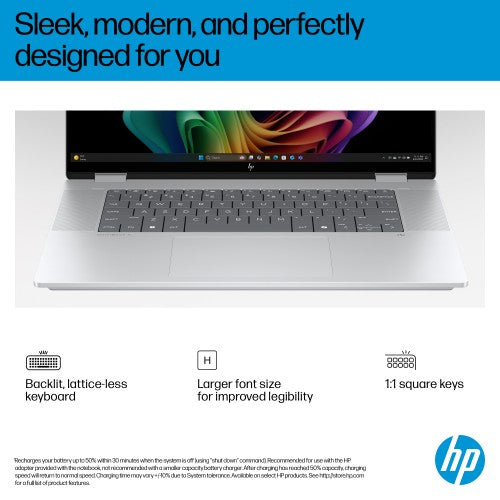 HP OmniBook X FlipNGAI 16-as0008na Copilot+ PC Intel Core Ultra 7 256V Hybrid (2-in-1) 40.6 cm (16") Touchscreen 2K 16 GB LPDDR5x-SDRAM 1 TB SSD Wi-Fi 7 (802.11be) Windows 11 Home Silver