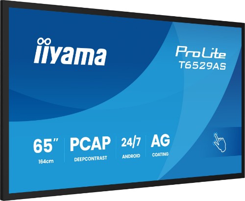 iiyama T6529AS-B1AG computer monitor 163.8 cm (64.5") 3840 x 2160 pixels 4K Ultra HD LED Touchscreen Black