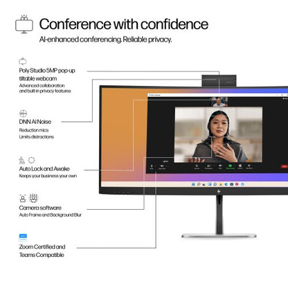 HP Series 5 Pro 34 inch WQHD USB-C Conferencing Monitor - 534pm PVC Free