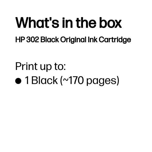 HP F6U66AE/302 Printhead cartridge black, 170 pages ISO/IEC 24711 3.5ml for HP DeskJet 1110/2130/OfficeJet 5200