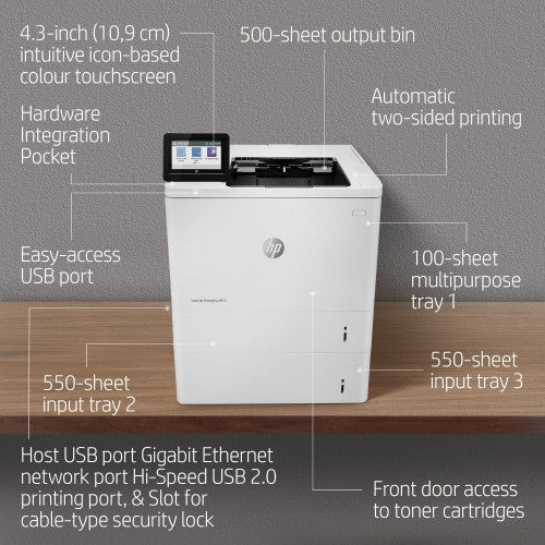 HP LaserJet Enterprise M612dn Black and white Printer, Ethernet Only; Duplex