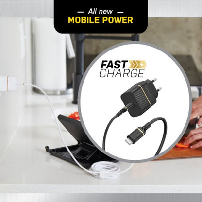 OtterBox EU Wall Charger 20W - 1X USB-C 20W USB-PD + USB C-C Cable 1m, black